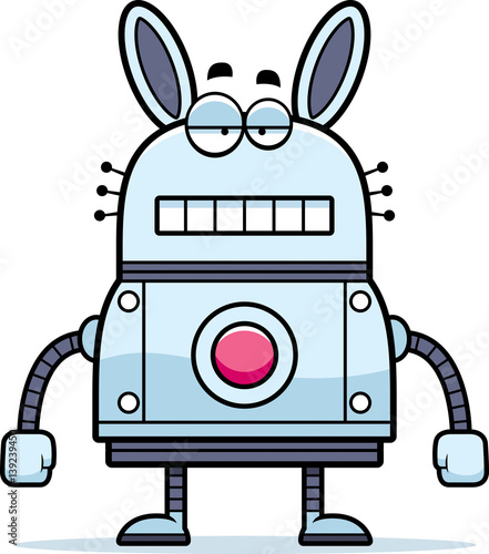 Unemotional Cartoon Robot Rabbit