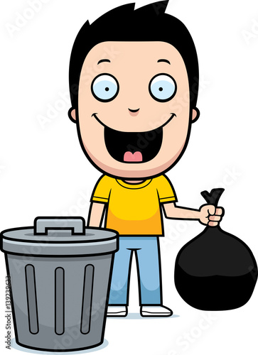 Cartoon Boy Trash