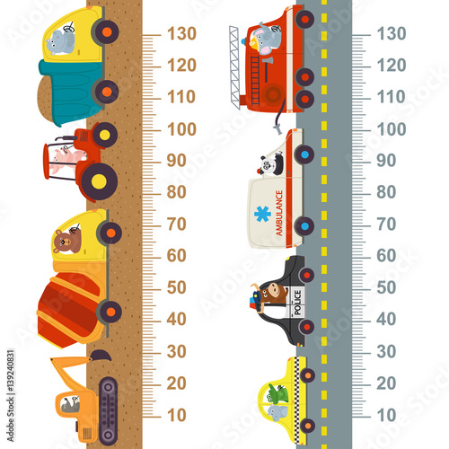 working and city transport height measure  - vector illustration, eps
