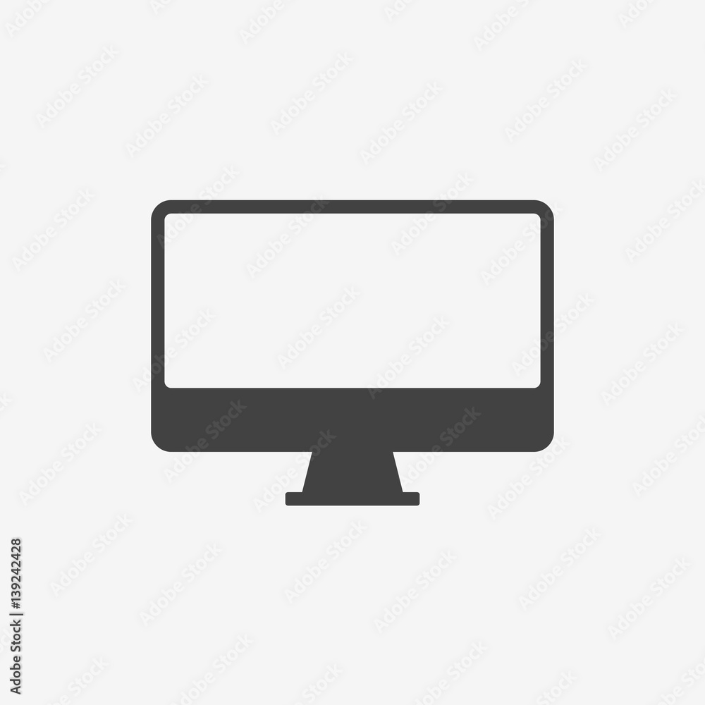 Monitor monochrome icon. Vector illustration. Monitor monochrome icon. Vector illustration.