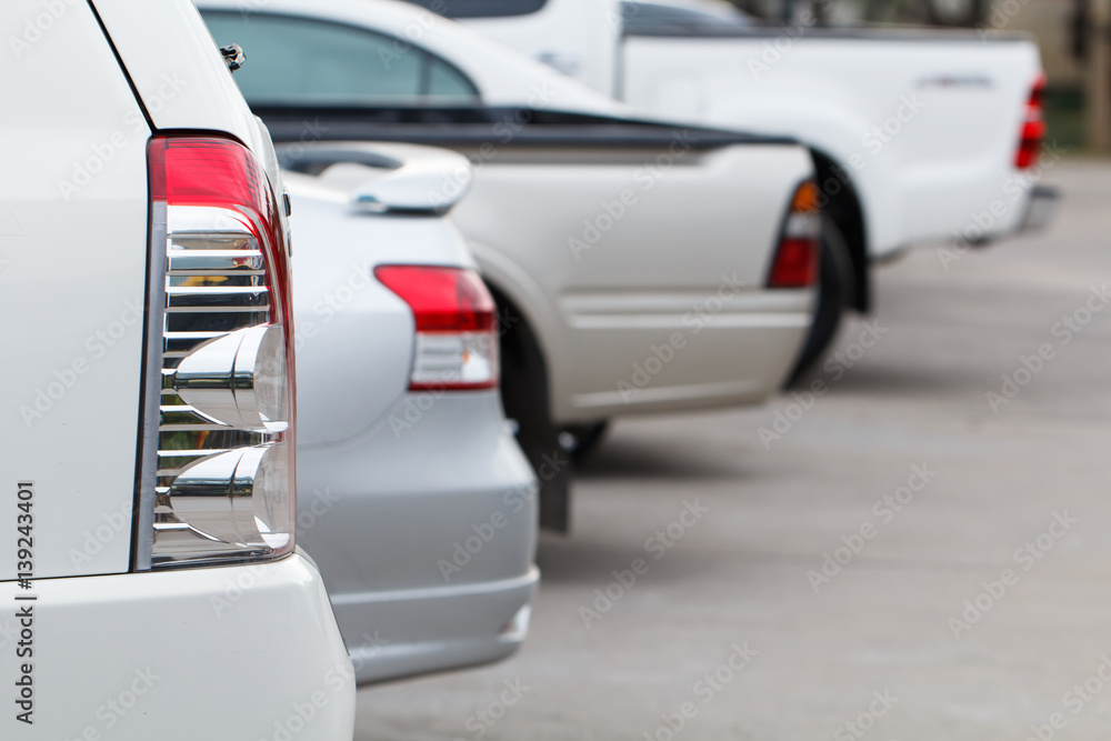 Fototapeta premium Back of car parking