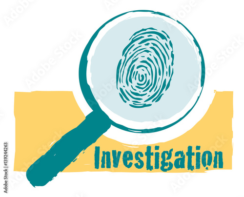 Magnifying glass and fingerprint