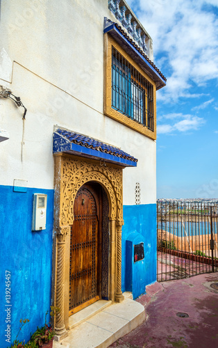 Famous blue and white houses in Kasbah of the Udayas - Rabat, Morocco © Leonid Andronov