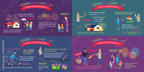 Fireworks Safety Infographic Comparative Poster