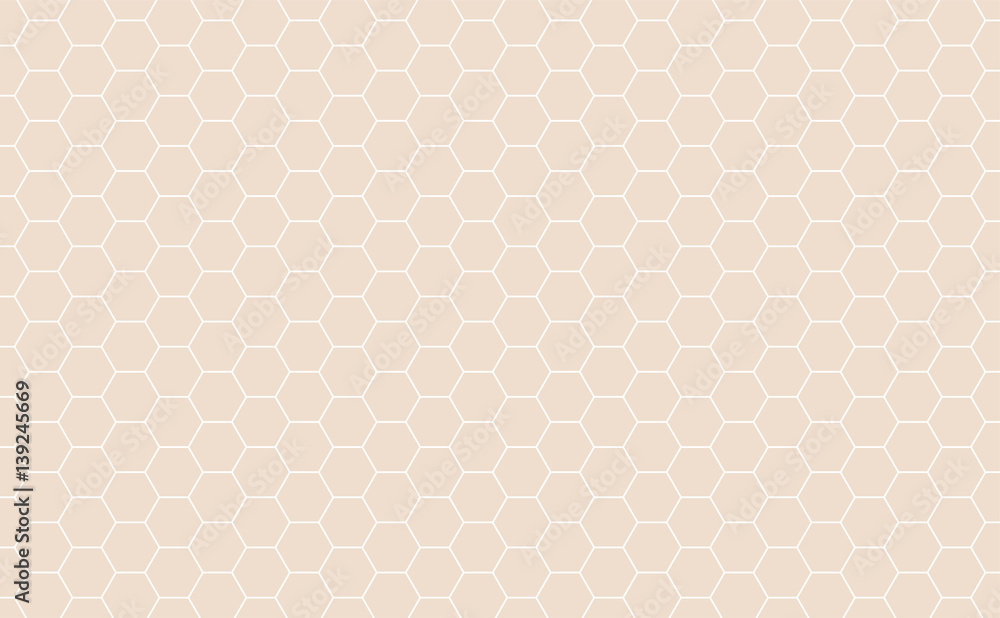 Vector Geometric background with Hexagons. Light orange geometric background.