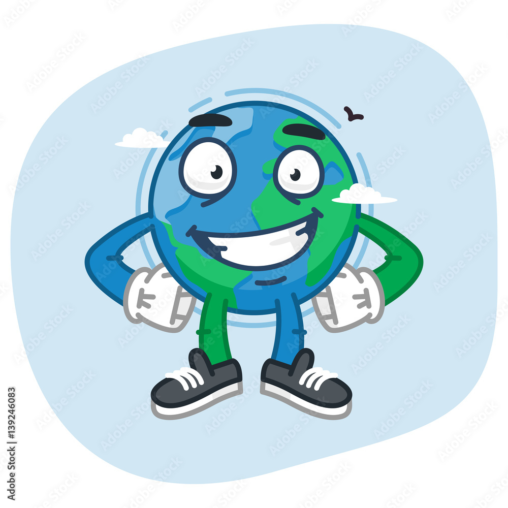 Character Earth Keeps Hands on Waist Character Earth Keeps Hands on Waist