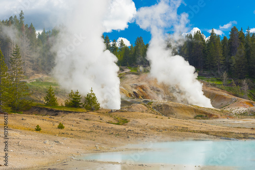 Geothermal pool and steam vents