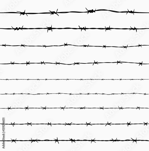 Steel rusty barbwire seamless pattern