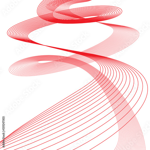 Sfondo astratto di onde, spirale di colore rosso, file vettoriale