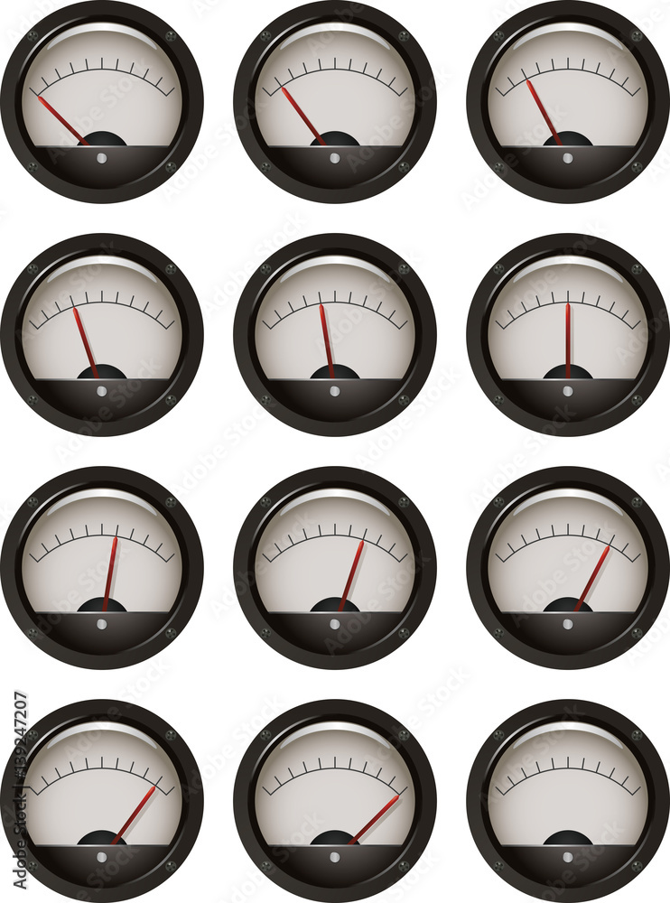 Naklejka premium 10 Steps of an Analog Meter