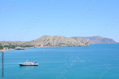 Marine Pleasure boat in the bay of the spa town