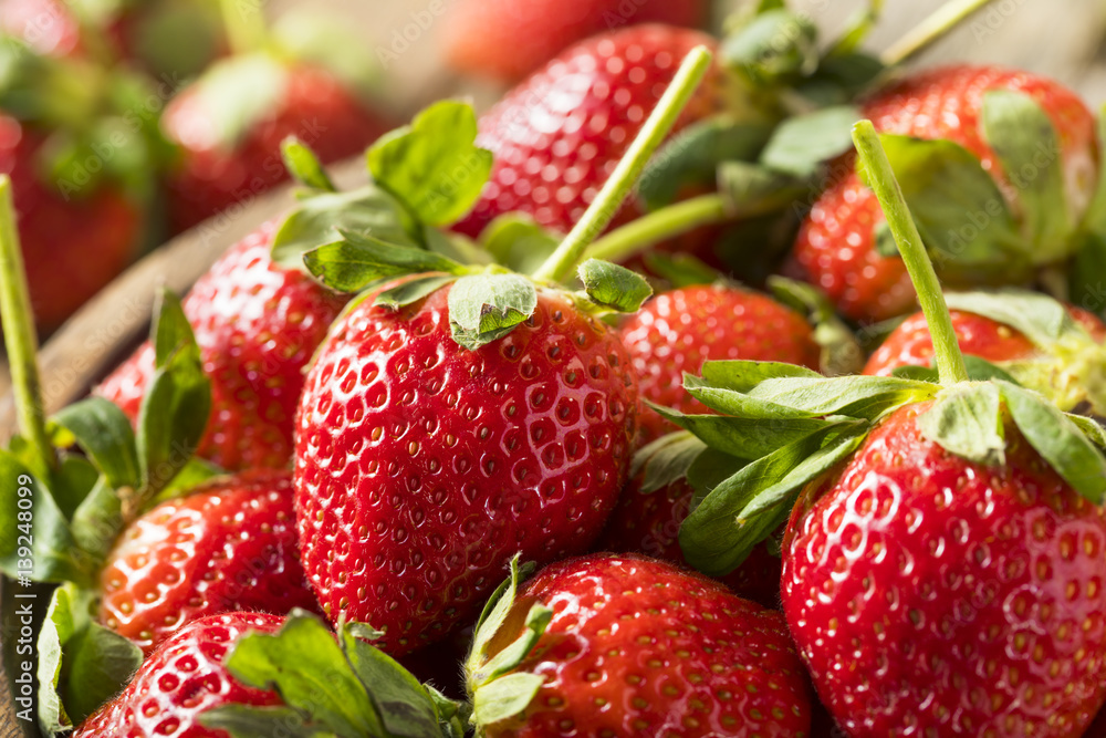 Raw Organic Red Ripe Strawberries Raw Organic Red Ripe Strawberries