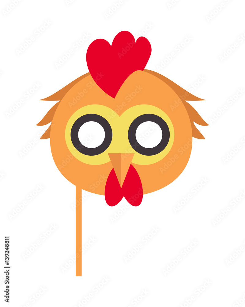 Cock Bird Carnival Mask. Rooster Chicken Hen Fowl.
