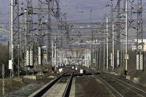 Railway Station with trains and tracks