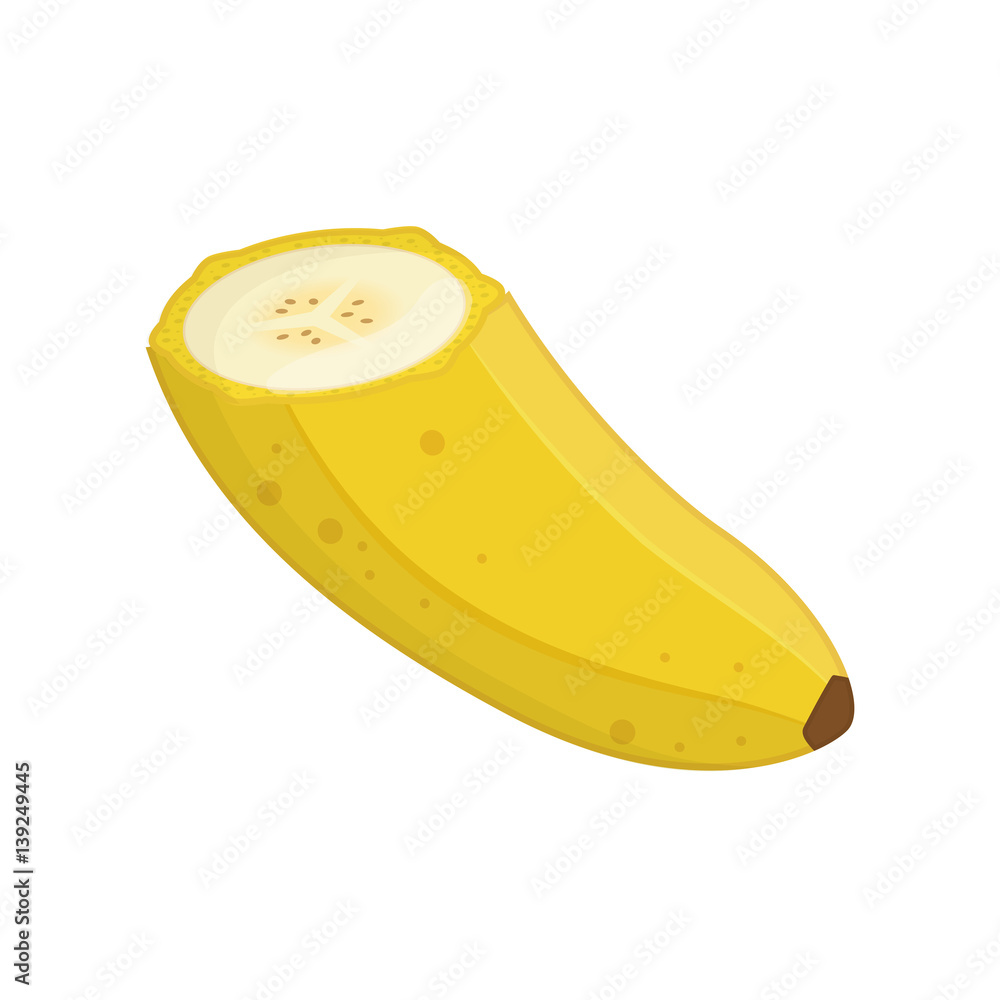 Banana delicious fruit icon vector illustration graphic design