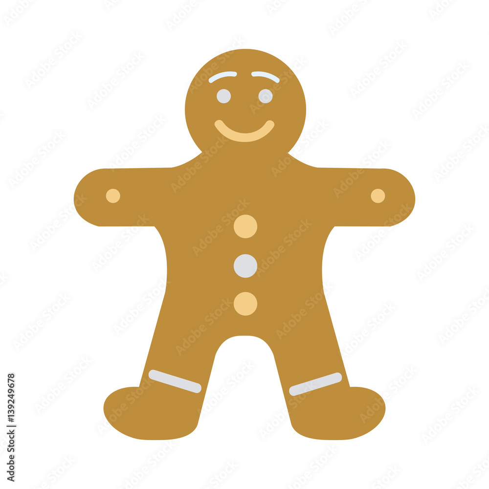 New Year Decorated Gingerbread in Shape of Man New Year Decorated Gingerbread in Shape of Man