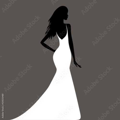 Chic bride in wedding dress