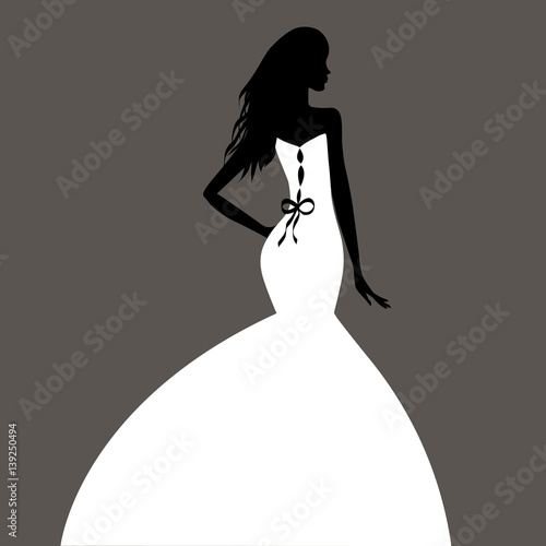 Chic bride in wedding dress
