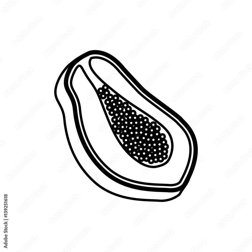 Fototapeta premium Papaya delicious fruit icon vector illustration graphic design