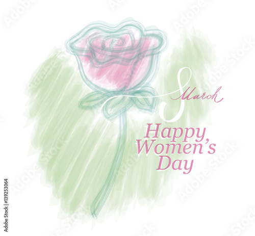 Obraz na płótnie 8 March Women's day greeting card calligraphy Vector illustration w salonie