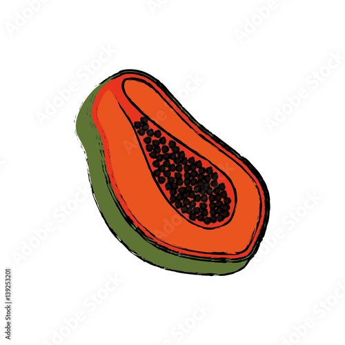 Papaya delicious fruit icon vector illustration graphic design