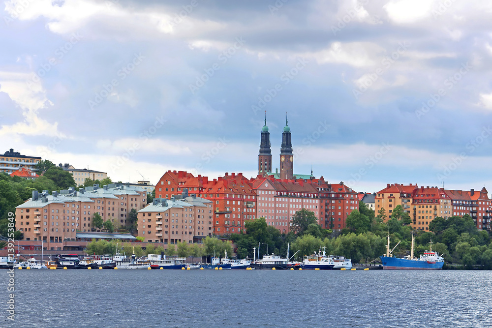 Sodermalm district and Hogalid Church, Stockholm, Sweden