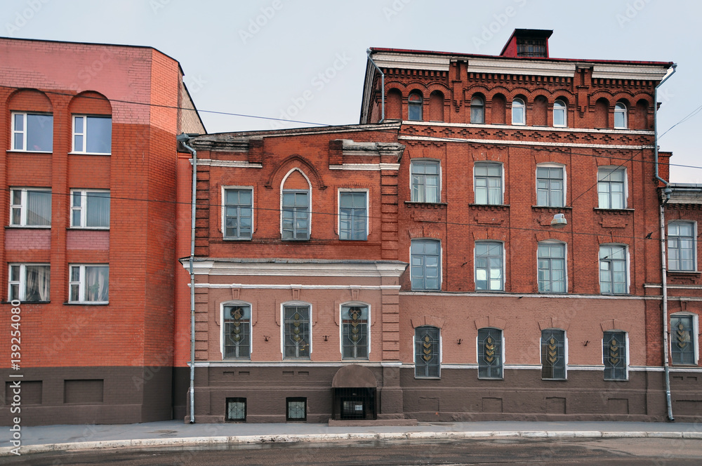 Ancient red brick building on the street of Minsk. Ancient red brick building on the street of Minsk.