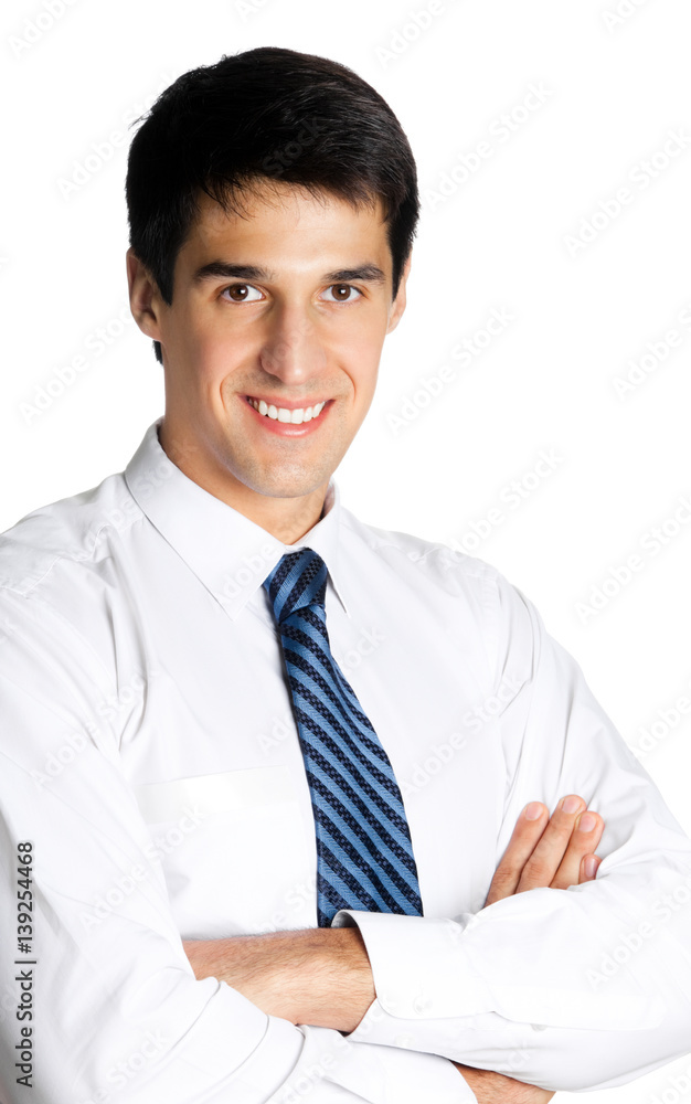 happy smiling businessman, isolated happy smiling businessman, isolated