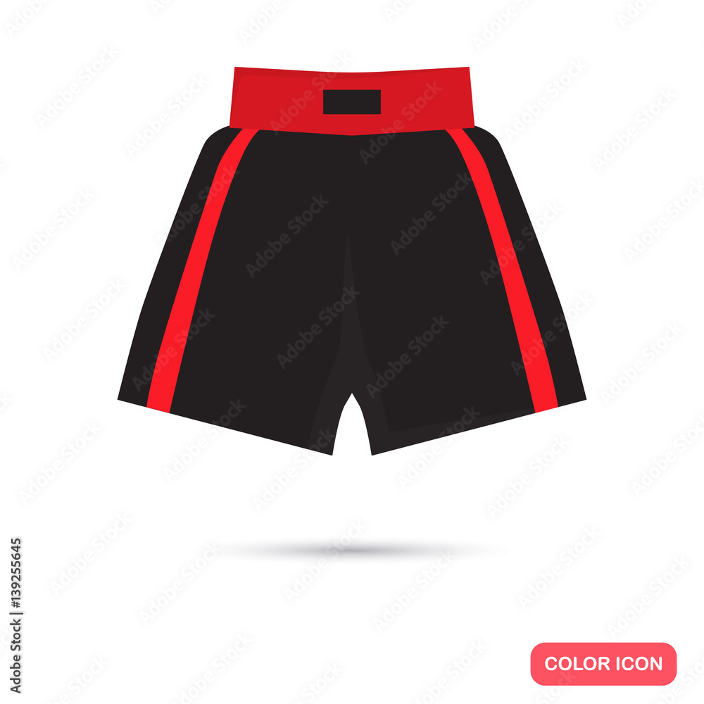 Boxing shorts color flat icon for web and mobile design - obrazy, fototapety, plakaty 