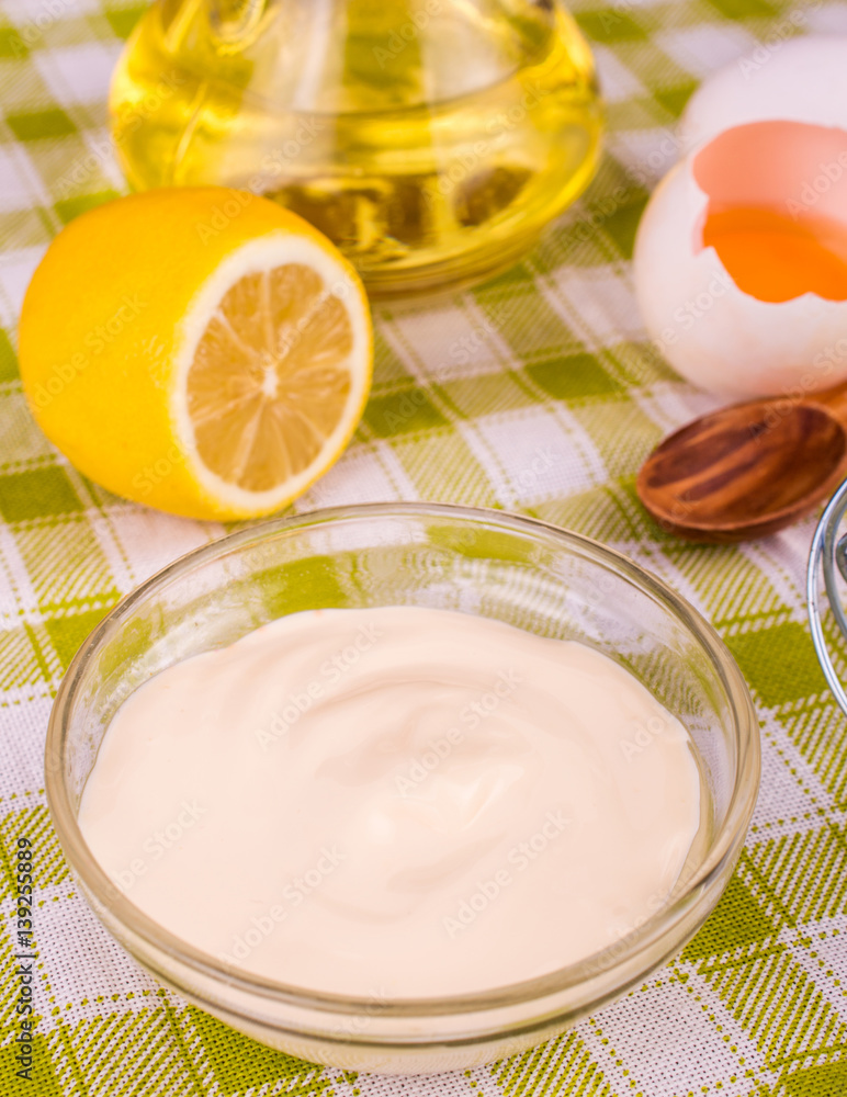 Mayonnaise on a bright background. Ingredients mayonnaise Mayonnaise on a bright background. Ingredients mayonnaise