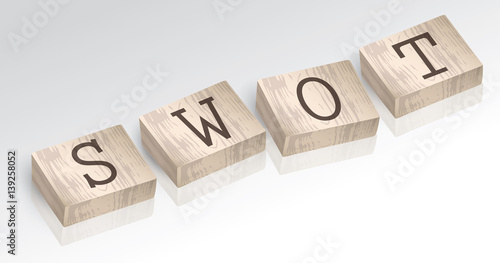 Word SWOT composed from alphabet blocks vector illustration