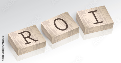 Word ROI composed from alphabet blocks vector illustration