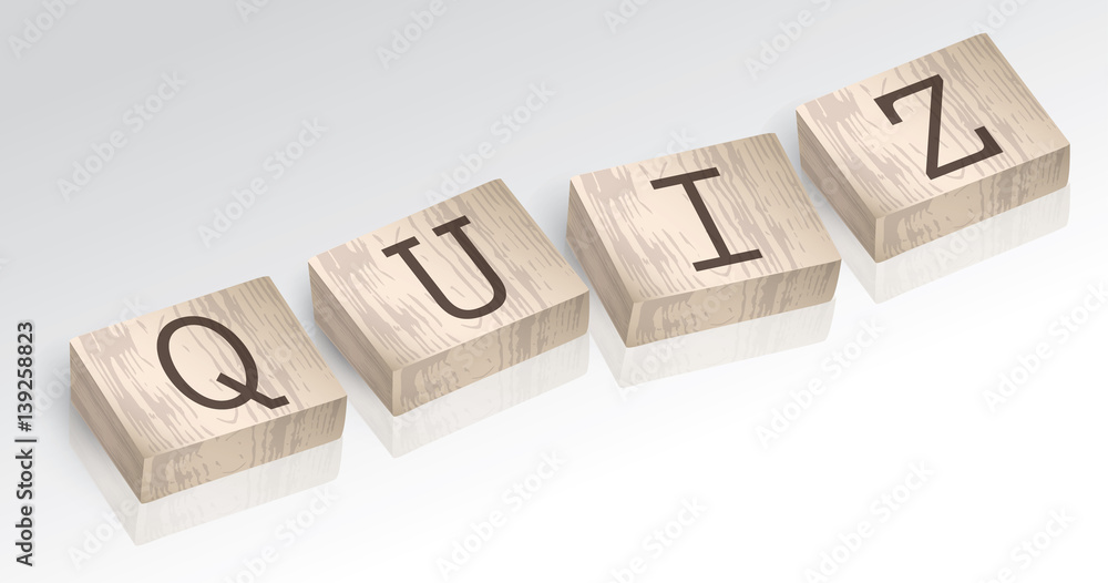 Word QUIZ composed from alphabet blocks vector illustration Word QUIZ composed from alphabet blocks vector illustration