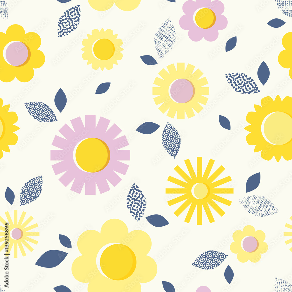 seamless pattern with flowers and leaves seamless pattern with flowers and leaves