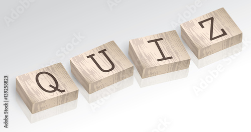 Word QUIZ composed from alphabet blocks vector illustration