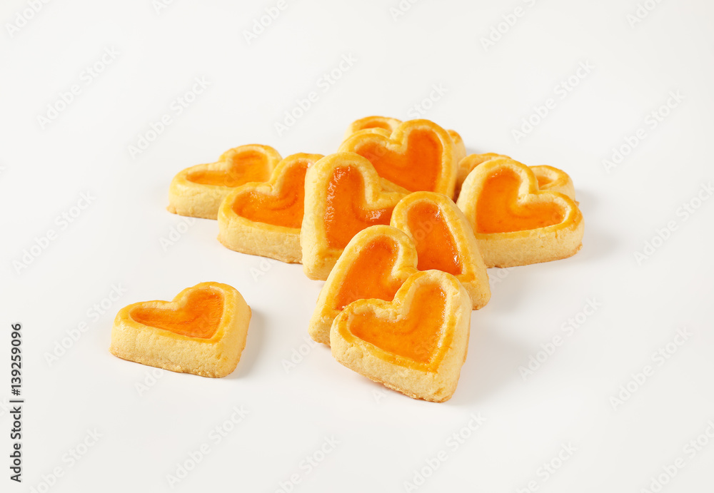 heart-shaped cookies with jam heart-shaped cookies with jam