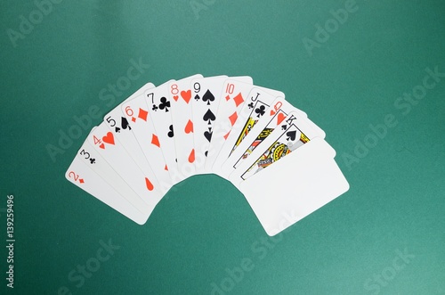 Playing cards on the table.