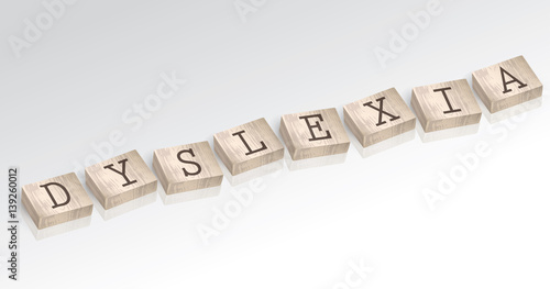 Word DYSLEXIA composed from alphabet blocks vector illustration