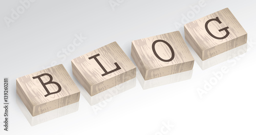 Word BLOG composed from alphabet blocks vector illustration