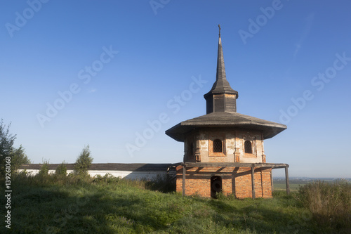 Watch Tower Trinit-Gledeny Monastery. Village Morozovitsa Veliky District, Vologda Region, Russia photo