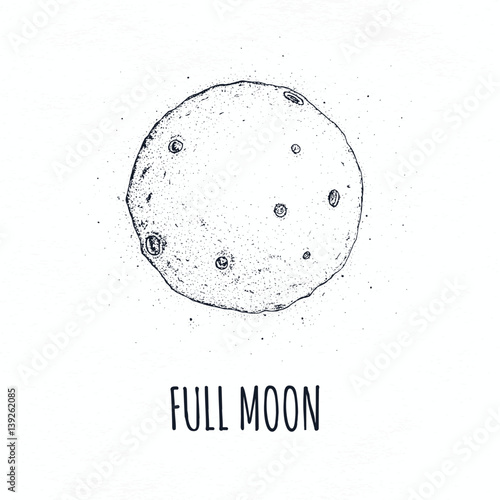 Full moon in outer space with lunar craters