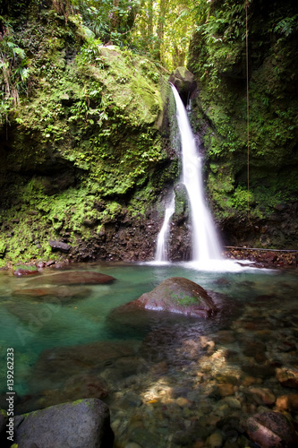 Jacko Falls., waterfalls on Dominica Island in the Caribbean. 