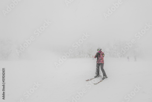 Yamakata, Japan - February 7, 2017: People at Rope-way in winter Zao ski moutain, Yamagata Japan