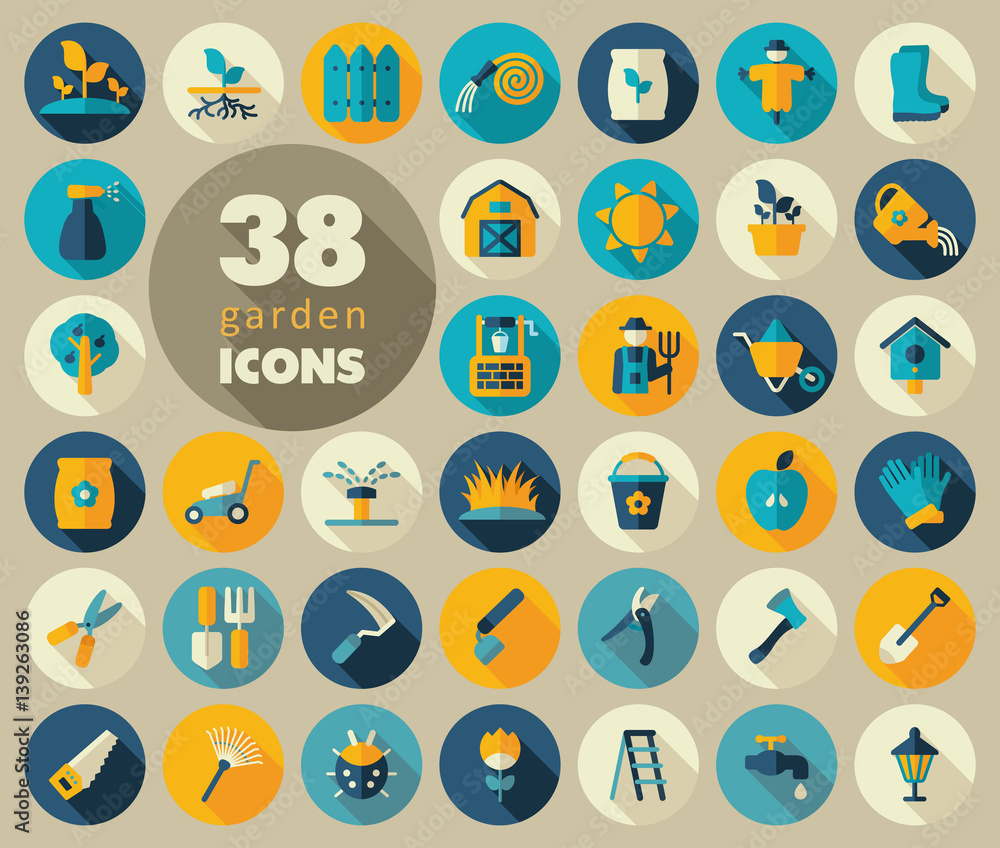 Garden Farm flat vector icon Garden Farm flat vector icon