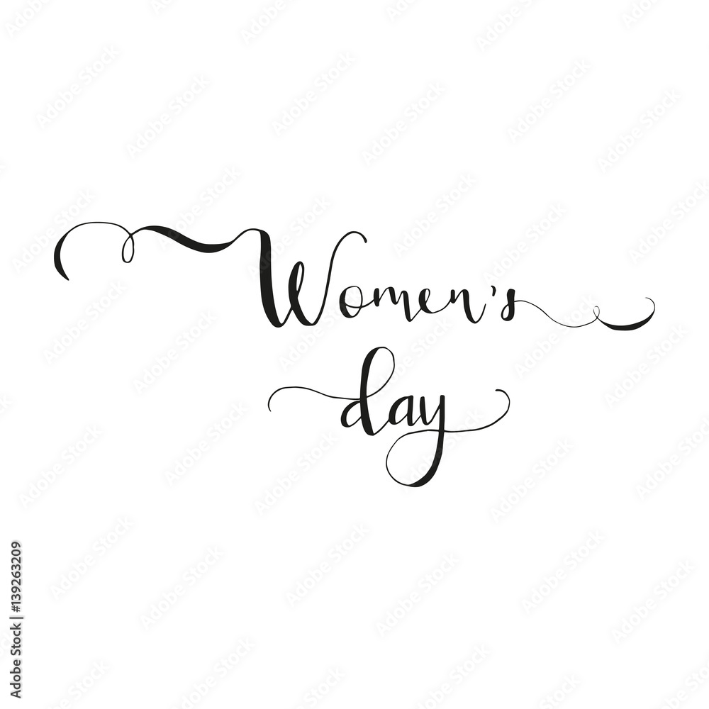 Greeting card - International Happy Women's Day. 8 March holiday background with lettering. Greeting card - International Happy Women's Day. 8 March holiday background with lettering.