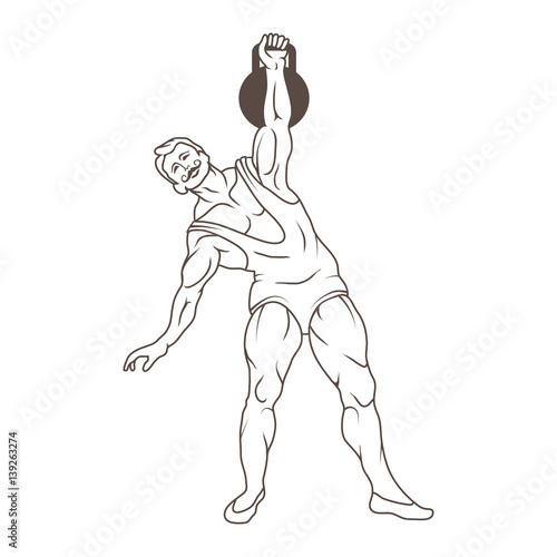 Circus athlete with weights