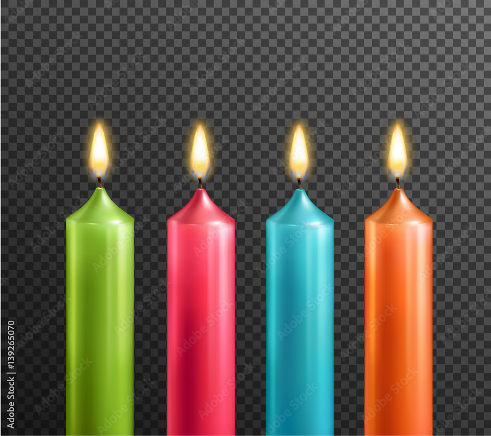 Candles On Transparent Background Realistic Set Candles On Transparent Background Realistic Set