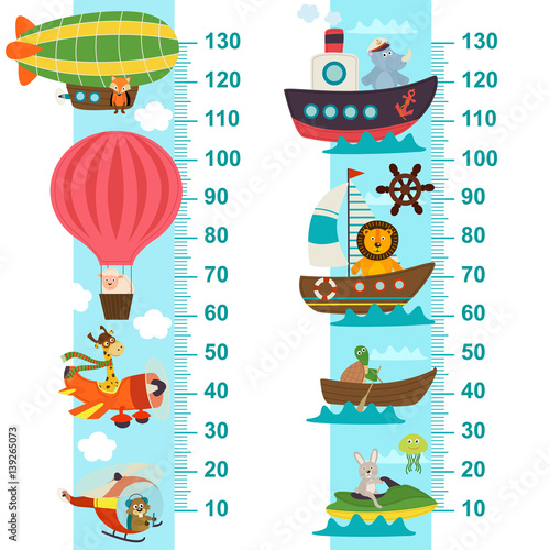 air and sea transport height measure  - vector illustration, eps