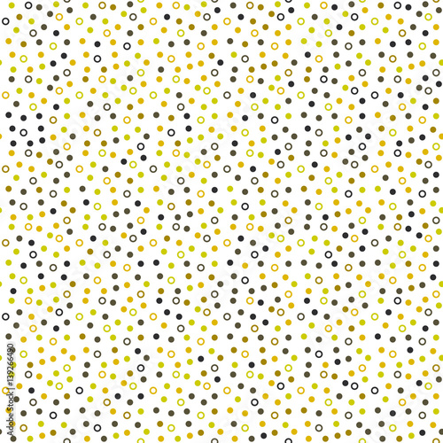Abstract motif seamless pattern. Colorful decoration design background. Trendy memphis style illustration with dots and circles randomly colored