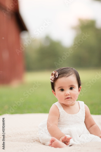 Baby playing in the park